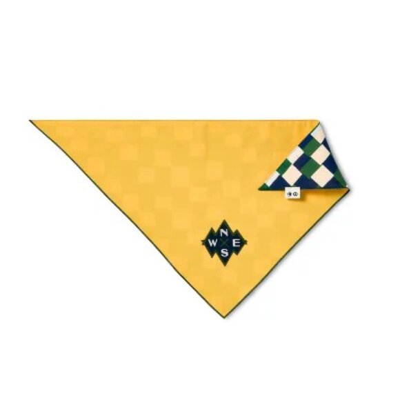 NEW Reversible Compass Dog and Cat Bandana - Dark Yellow - The Cuddle Collab M/L - Picture 2 of 8